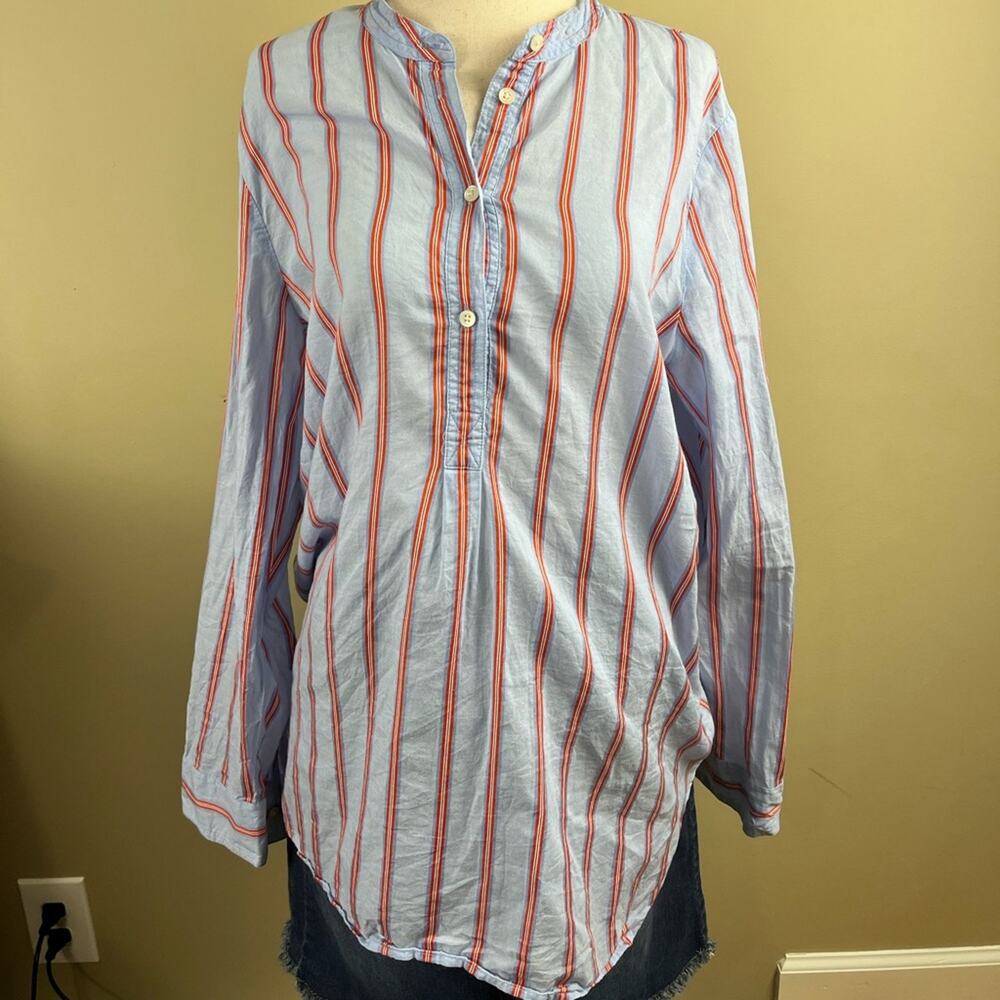 Madewell Cotton Button Down Shirt Striped Minimalist Preppy Women's Size Medium
